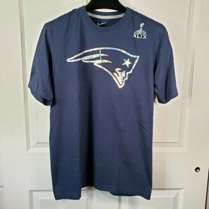 Nike NFL Patriots Prism T-Shirt Super Bowl XLIX MEN'S Medium Navy Blue EUC